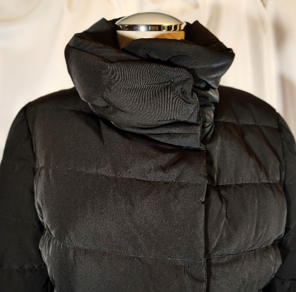 Theory Down Puffer Jacket, Women Black, Snap Closure, Pockets, Collar, Lined, S - Picture 4 of 12